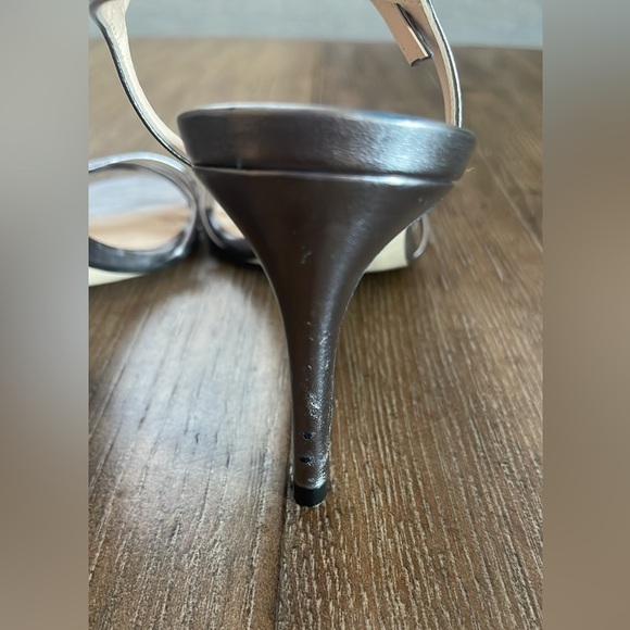 Stuart Weitzman Sandal Heel Starla Heel Women’s 9.5 Strappy Metallic Y2K - Picture 4 of 12